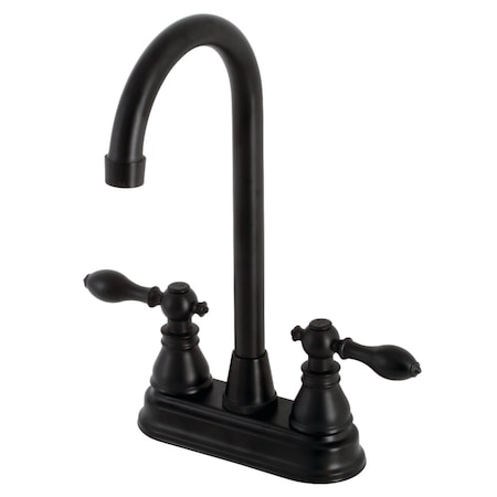 Kingston Brass KB490ACL Two-Handle High-Arc Bar Faucet, Matte Black KB490ACL